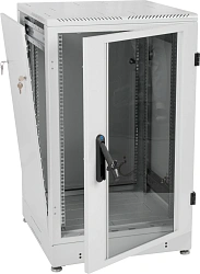 Шкаф коммутационный ЦМО (ШТК-М-24.6.8-1ААА) напольный 24U 600x800мм пер.дв.стекл задн.дв.стал.лист 2 бок.пан. направл.под закл.гайки 600кг серый
