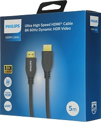 Кабель аудио-видео Philips SWV7150/56 HDMI (m)/HDMI (m) 5м. позолоч.конт. серый