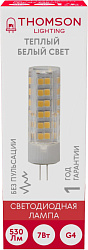 Лампа светодиодная Thomson TH-B4232 7Вт цок.:G4 капсул. 220B св.свеч.бел.теп. (упак.:1шт)