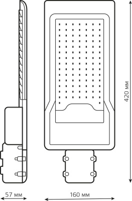 Светильник консольный Gauss 629534300 100Вт ламп.:1шт черный