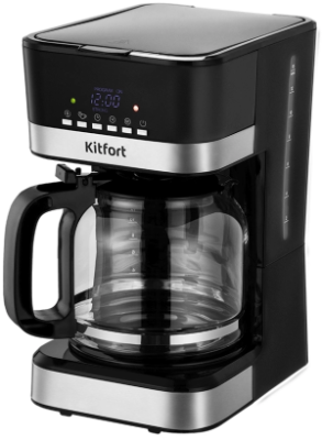 Кофеварка капельная Kitfort КТ-7627 950Вт черный/серебристый