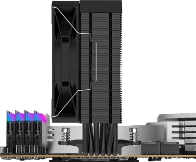 Устройство охлаждения(кулер) Bloody BD-AC220-ARGB1 ARGB Soc-AM5/AM4/1200/1700/1851 черный 4-pin 14-26dB Al+Cu LCD 220W 596gr Ret (BD-AC220-ARGB1-BK)
