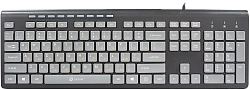Клавиатура Оклик 480M черный/серый USB slim Multimedia (1067199)