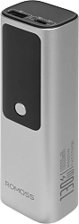 Мобильный аккумулятор Romoss PPU10 10000mAh QC/PD 130W 5A USB-A/USB-C серебристый/черный (6958377523001)
