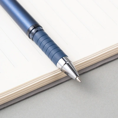 Ручка шариков. Deli EQ126-BL d=0.7мм син. черн. кругл.