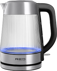 Чайник электрический Red Solution G121 1.8л. 2200Вт черный/серебристый корпус: стекло/металл/пластик
