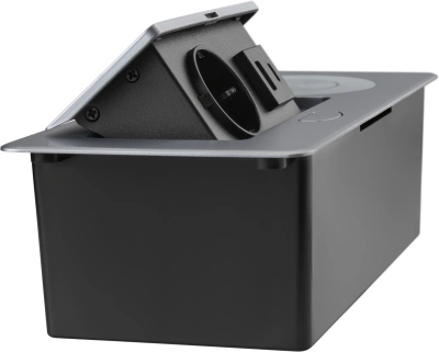 Розетка Cactus CS-SOCKET-USBA/C-WLESS для столешницы 26.5x11.8x6.5см серебристый