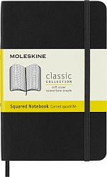 Блокнот Moleskine CLASSIC SOFT QP612 Pocket 90x140мм 192стр. клетка мягкая обложка черный