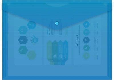 Конверт на кнопке Бюрократ -PK803ABLU A4 пластик 0.18мм синий