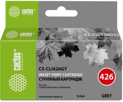 Картридж струйный Cactus CS-CLI426GY CLI-426GY серый (9мл) для Canon Pixma MG6140/MG8140