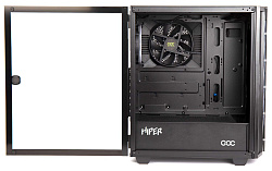 Корпус Hiper DCB черный без БП ATX 5x120mm 5x140mm 1xUSB2.0 1xUSB3.0 audio bott PSU