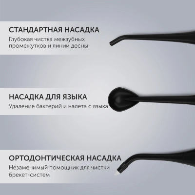 Ирригатор Polaris PWF 0201 портатив. импульсн. 5насад. черный