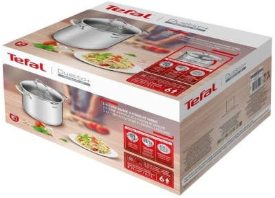 Кастрюля Tefal Duetto+ G7194655 4.7л. d=24см (с крышкой) стальной (2100113152)