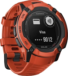 Смарт-часы Garmin Instinct 2X Solar 1.1" LCD корп.красный рем.красный (010-02805-01)