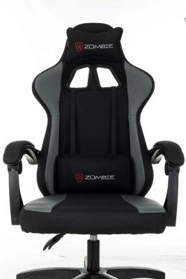 Кресло игровое Zombie Rudger черный/серый с подголов. крестов. пластик
