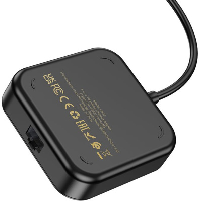 Разветвитель USB-C Hoco HB35 4порт. черный