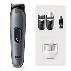 Триммер Braun AIO3500 серый (насадок в компл:3шт)