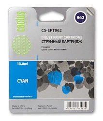 Картридж струйный Cactus CS-EPT962 T0962 голубой (13мл) для Epson Stylus Photo R2880 с чипом
