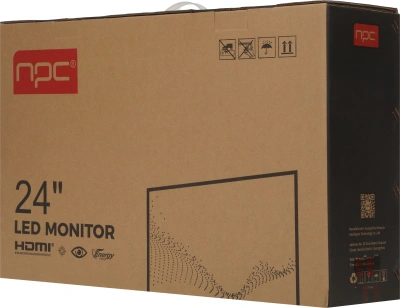 Монитор NPC 23.8" MF2412 черный IPS LED 1ms 16:9 HDMI M/M Cam матовая HAS Piv 1000:1 300cd 178гр/178гр 1920x1080 100Hz G-Sync FreeSync VGA DP FHD USB 2.75кг