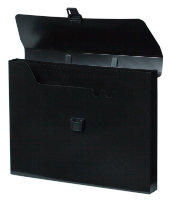 Портфель Бюрократ DeLuxe DLPP01BLCK 1 отдел. A4 пластик 0.7мм черный