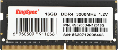 Память DDR4 16GB 3200MHz Kingspec KS3200D4N12016G RTL PC4-25600 CL17 SO-DIMM 260-pin 1.2В single rank Ret