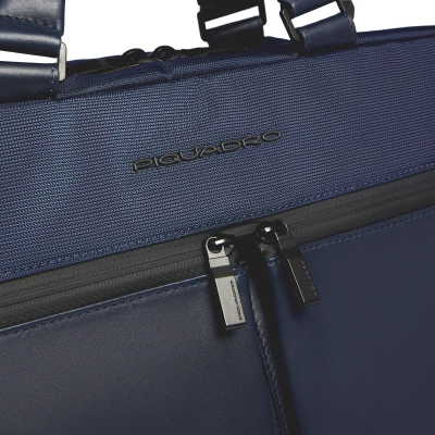 Деловая сумка Piquadro Orion CA6624S136/BLU с отделением для ноутбука синий ткань/натур.кожа