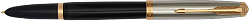 Ручка перьев. Parker 51 Premium (CW2169030) Black St.Steel GT F сталь нержавеющая подар.кор.