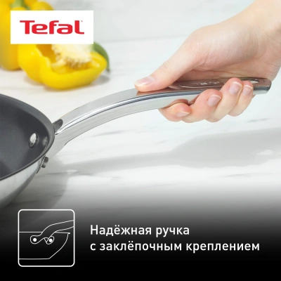 Сковорода Tefal Intuition B8170644 круглая 28см покрытие: Titanium ручка несъемная (без крышки) стальной (2100125771)