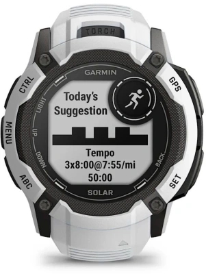 Смарт-часы Garmin Instinct 2X Solar 50мм 1" MIP корп.белый/черный рем.белый (010-02805-04)