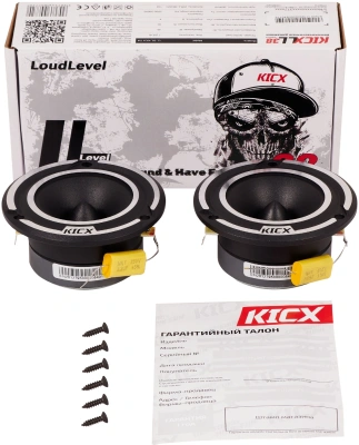 Колонки автомобильные Kicx LL 38 (без решетки) 90Вт 104дБ 4Ом 2.5см (1дюйм) (ком.:2кол.) широкополосные однополосные