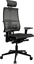 Кресло руководителя эргономичное Метта Yoga Spine Black Edition черный сиденье черный сетка с подголов. крестов.5-луч. металл хром