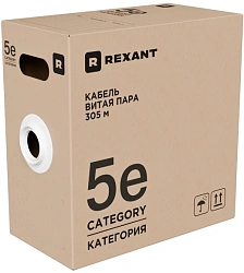 Кабель информационный Rexant 01-0045-R кат.5E U/UTP 4 пары PE 305м черный