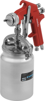 Краскораспылитель Matrix 57323 240л/мин соп.:1.8мм бак:1л серебристый/красный