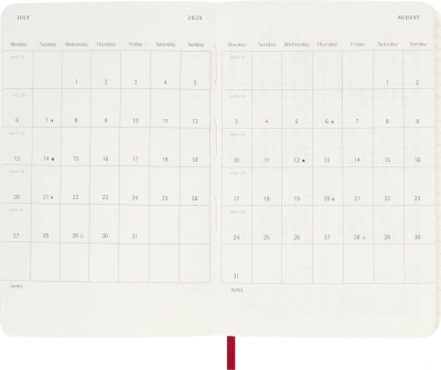 Еженедельник Moleskine CLASSIC SOFT WKNT Pocket 90x140мм 144стр. мягкая обложка красный