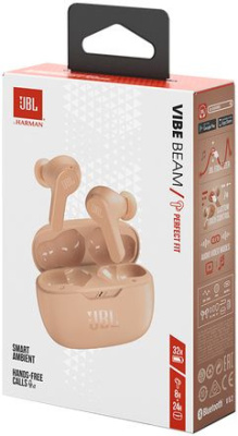 Гарнитура внутриканальные JBL Wave Beam песочный беспроводные bluetooth в ушной раковине (JBLWBEAMBEG)