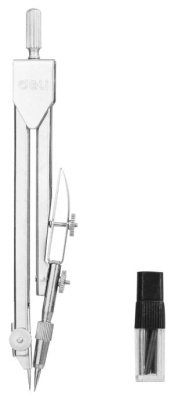 Циркуль Deli E8601 металл в компл.:набор грифелей