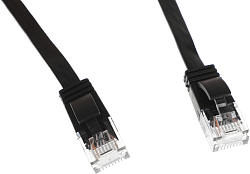 Патч-корд Buro Flat 10Гбит/с UTP 4 пары cat.6 Cu molded 1.5м черный RJ-45 (m)-RJ-45 (m) (BU-С6-FLAT-1.5M-B)
