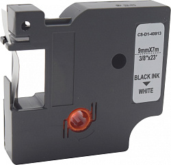 Картридж ленточный Cactus CS-D1-40913 40913 черный на белом 9x7 для Dymo LM 160, 210D, 280, PnP, 420P, 500 TS; Rhino Pro 6000, 5200, 4200