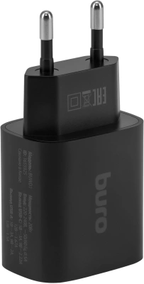 Сетевое зар./устр. Buro BUWD1 20W 3A (PD+QC) USB-C/USB-A универсальное черный (BUWD18P110BK)