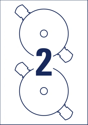 Этикетки Avery Zweckform CD/DVD L7676-25 A4/196г/м2/50л./белый супер глянец самоклей. для лазерной печати