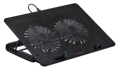Подставка для ноутбука Buro BU-LCP156-B214H 15.6" 355x255x30мм 2xUSB 2x 140ммFAN 900г металлическая сетка/пластик черный