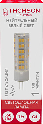 Лампа светодиодная Thomson TH-B4208 7Вт цок.:G4 капсул. 220B св.свеч.бел.нейт. (упак.:1шт)