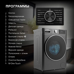 Стиральная машина Hyundai WMA8407 класс: A+++ загр.фронтальная макс.:8кг темно-серый инвертор