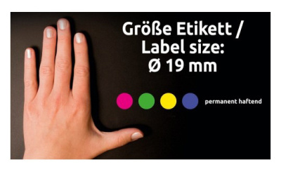 Этикетки Avery Zweckform 3856 250шт на листе диаметр 19мм/70г/м2/желтый самоклей. универсальная