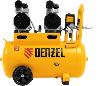 Компрессор поршневой Denzel DLS 1500/50 безмасляный 260л/мин 50л 1500Вт желтый