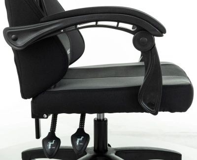 Кресло игровое Zombie Rudger черный/серый с подголов. крестов. пластик