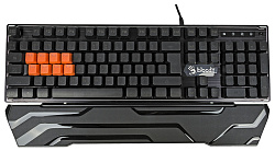 Клавиатура A4Tech B3370R черный USB Multimedia for gamer LED (подставка для запястий) кабель 1.8м