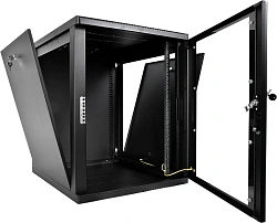 Шкаф коммутационный ЦМО (ШРН-М-12.650-9005) настенный 12U 600x650мм пер.дв.стекл 120кг черный 581мм 25.1кг 180град. 610мм