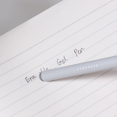 Ручка гелев. Deli (EG274-BK) ассорти d=0.5мм черн. черн. кор.карт. кругл. резин. манжета стираемая