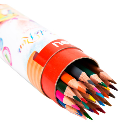 Карандаши цв. Deli EC00327 ColoRun трехгран. тополь 24цв. карт.тубус